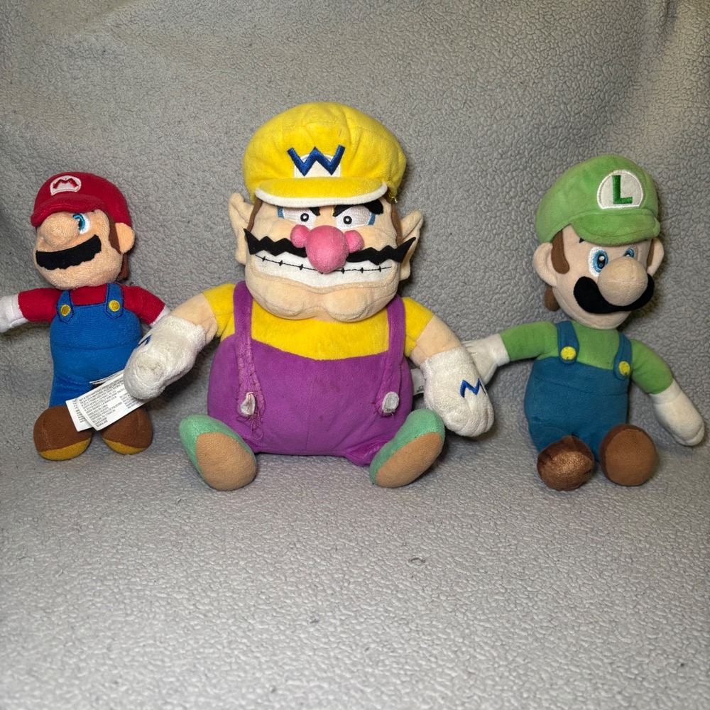 Nintendo Super Mario Plush Lot Mario Luigi Wario World of Nintendo Jakks Pacific